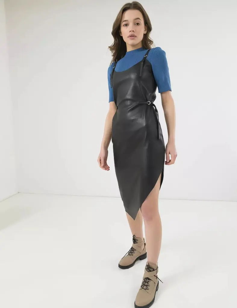 Black Leather Dress Midi