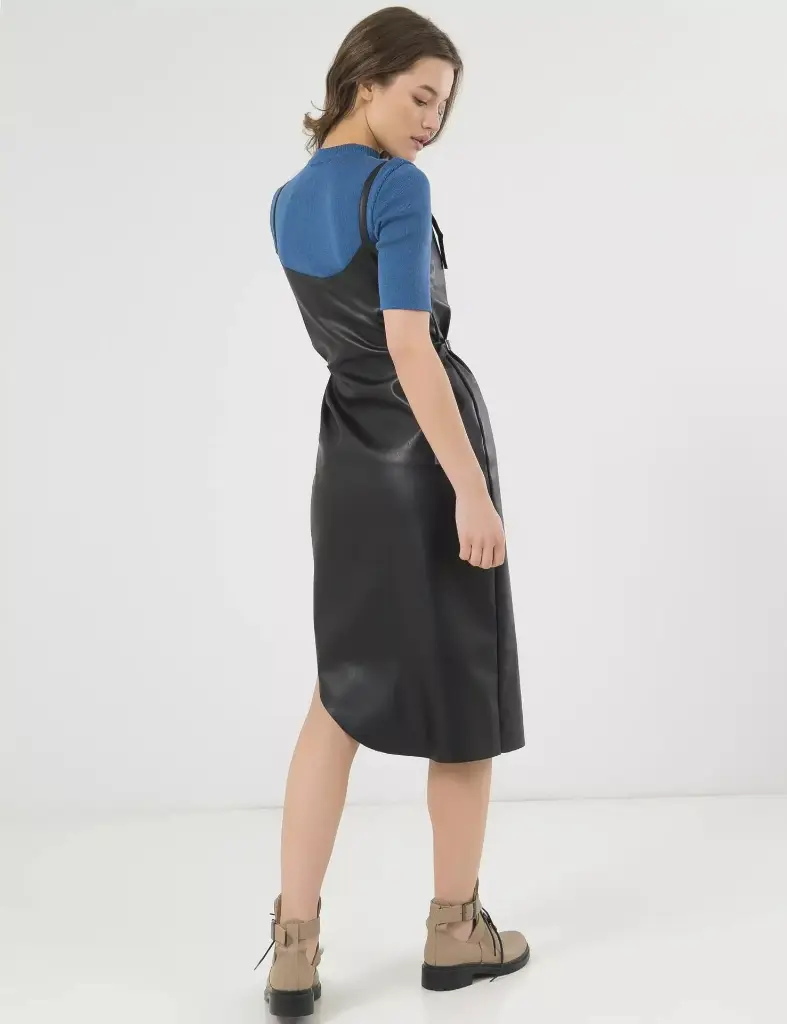 Black Leather Dress Midi