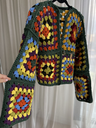 Crochet a Colorful Granny Square Cardigan Green