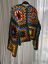 Oversized long sleeve Crochet  Colorful Granny Square Cardigan