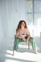 powder pink Silk Cowl Neck Tank Top