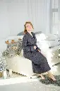 Madlen Gray Blue Wool Long Robe