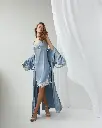 Swan Silk Peignoir set of Long Robe and Nightgown
