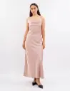 Daisy Powder Pink Maxi Silk Low Back Dress