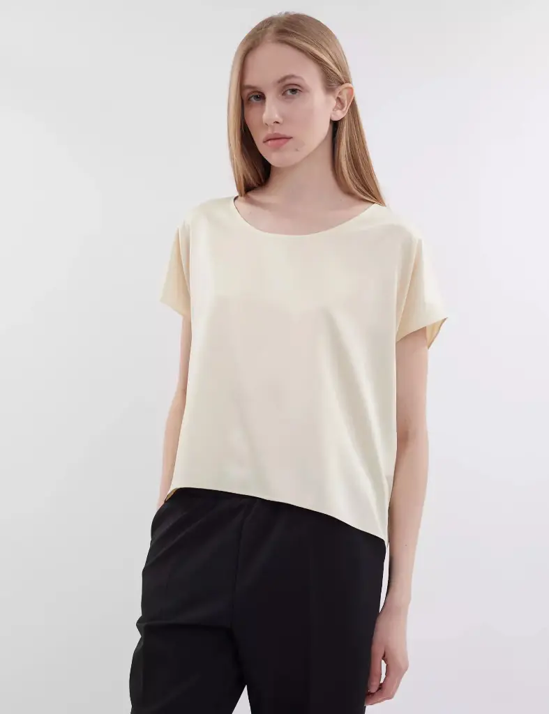 Luiza Light Beige Silk Blouse 
