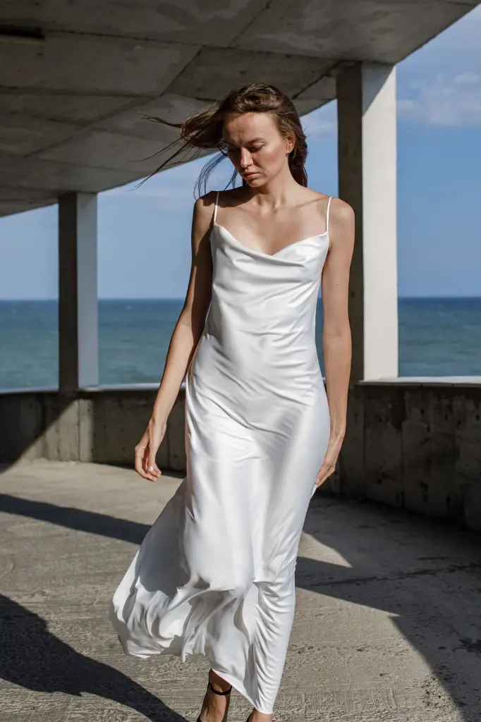 Daisy White Maxi Silk Low Back Dress