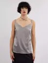 Classic Light Grey Silk Tank Top