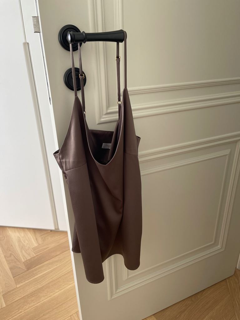 Classic Ash Brown Silk Tank Top