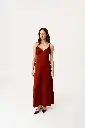 Nika Terracotta Silk Maxi Dress 