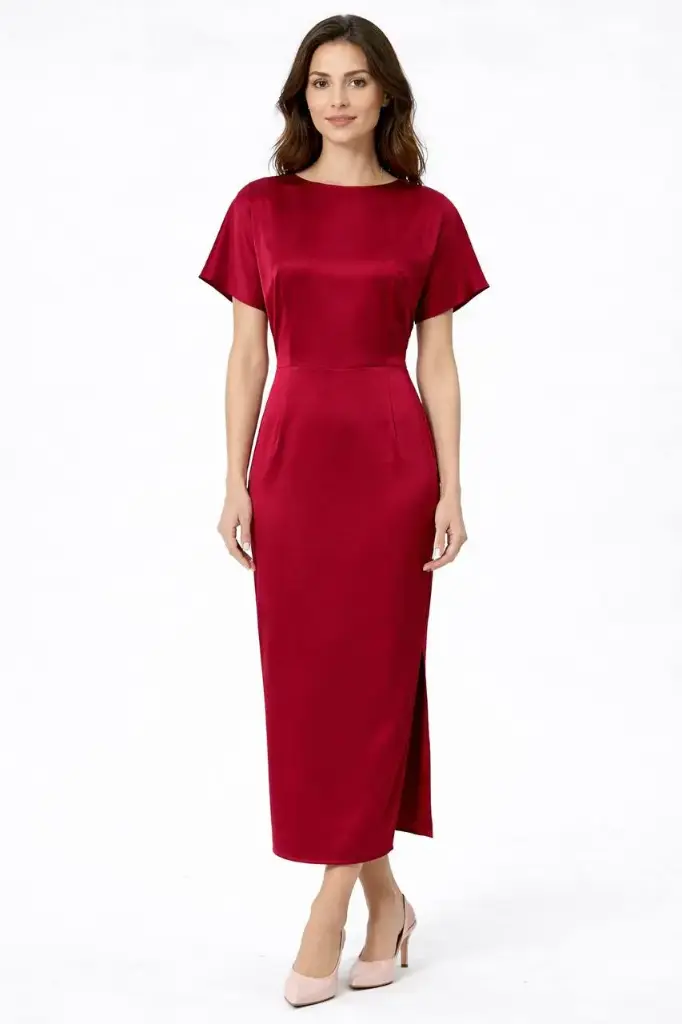Rana Silk Midi Dress with a Wrap-effect Back