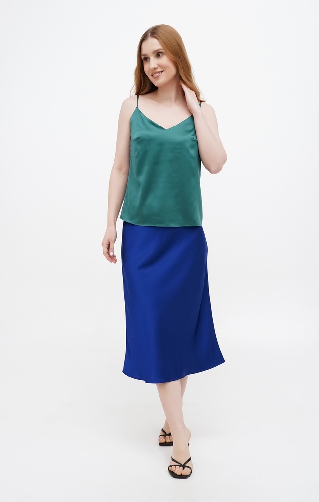 Classic Green Silk Tank Top  