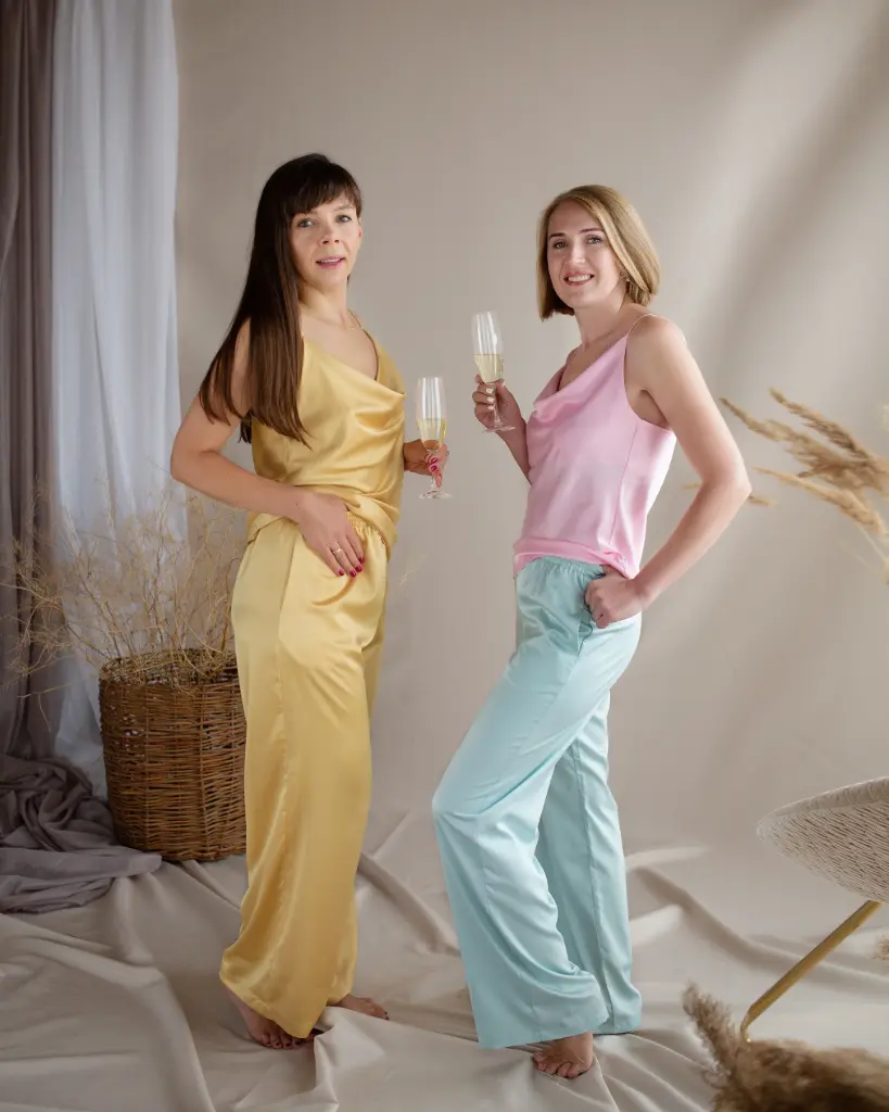 Iren Gold Silk Cowl Neck Tank Top