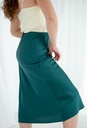 Kira Dark Green Silk Midi Skirt