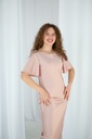 Lauren Powder Pink Silk Midi Dress with Ruffle Sleeves