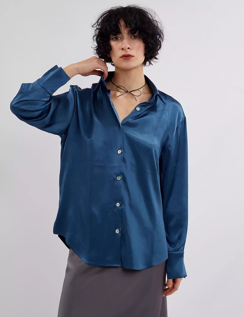 Morgan Blue Silk Blouse