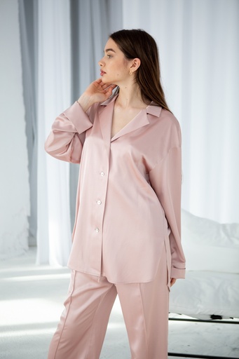 Dolly Silk Powder pink Oversized Shirt