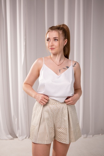 Classic White Silk Tank Top