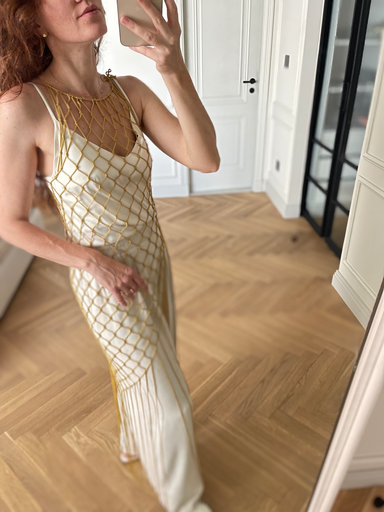 Macrame Gold Dress Crochet
