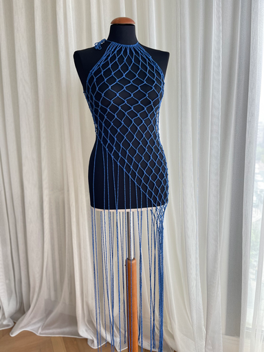 Macrame Blue Dress Crochet