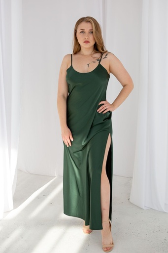 Lili Green Silk Maxi Dress