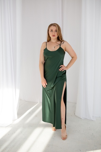 Lili Green Silk Maxi Dress